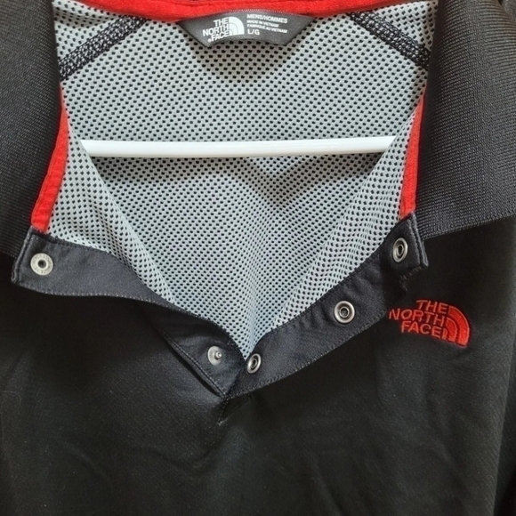 The North Face Short Sleeve Shirt Men's Size Large Golf Tennis Black Red - Picture 6 of 9